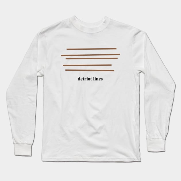 Detriot Lines Long Sleeve T-Shirt by fandemonium